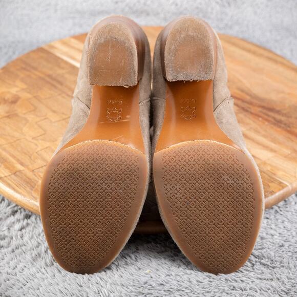 Tory Burch Block Heel Boots Women 6.5 Tan Leather Dressy Platform Comfort Bootie - Picture 7 of 10